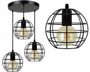 Lampa Sufitowa Wisząca Styl Loft Odessa 3x E27 Led