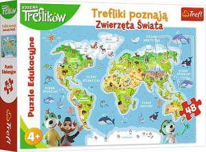 Puzzle 48 El Trefliki Poznają Zwierzęta Trefl Mapa