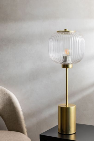 Lampa stołowa złoto szkło Erlin