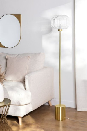 Lampa podłogowa złoto szkło Erlin