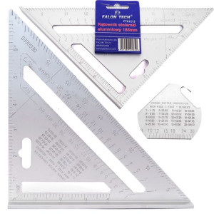 Kątownik Stolarski Aluminiowy Ze Stopką 185mm