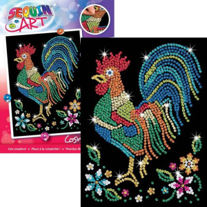 Sequin Art Obraz z cekinów Zestaw kreatywny Kogut Cosmo