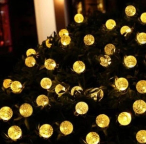 Lampa ogrodowa solarna led girlanda kulki miodowe dekoracja