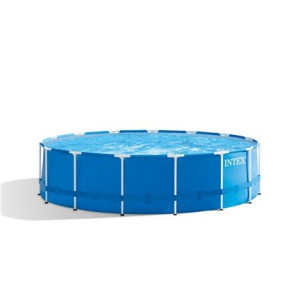 Intex Metal Frame Pool Set With Filter Pump, Safety Ladder, Ground Cloth,