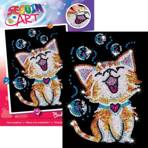 Sequin Art Cekinowy obraz Zestaw kreatywny Kotek Bubbles