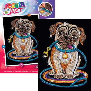 Sequin Art Cekinowy obraz Zestaw kreatywny Mops Lily