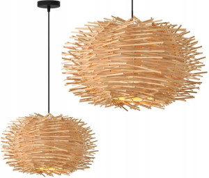 Lampa Wisząca Naturalna Boho Bambusowa Gniazdo