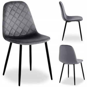 Krzesło Tapicerowane Welurowe Velvet Pikowane Loft
