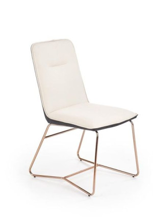 K390 krzesło kremowe/złote glamour krzesło do jadalni lub salonu