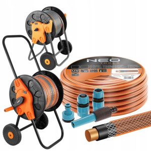 Neo Wózek Bęben + Wąż Ogrodowy 50m 3/4'' Zraszacz