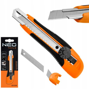 Neo 63-014 Nóż Z Ostrzem Łamanym 18mm Blokada Śrub