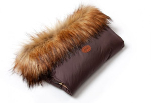 Mufka Eskimos Czekoladowa,z futerkiem, Glik