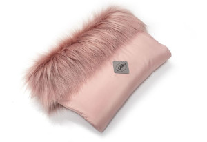 Mufka Eskimos pudrowy róż, z futerkiem, Glik