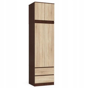 Szafa z nadstawką 60 cm STAR - wenge-dąb sonoma