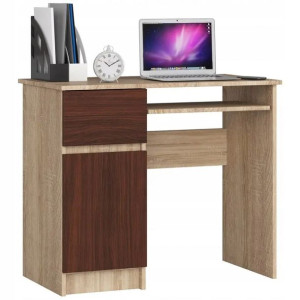 Biurko 90 cm Piksel lewe - dąb sonoma-wenge