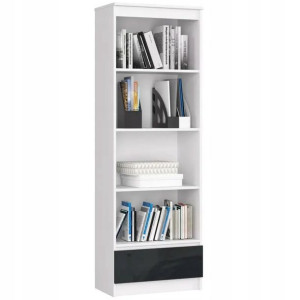 Regał R 60 Cm Clp 1 Szuflada 4 Półki Grafit Połysk