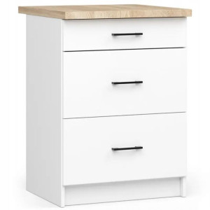 Szafka Kuchenna S60 3sz Oliwia Biała + Blat
