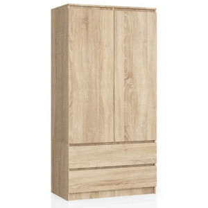 Szafa Garderoba S 90cm 2d 2sz Sonoma Nowoczesna
