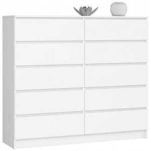 Komoda Szafa Szafka 140cm 10 Szuflad Biała Duża