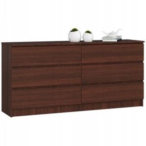 Meble Komoda Komody 160cm 6 Szuflad Wenge Duża