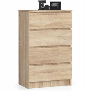 Komoda Komody Szafka K 60cm 4 Szuflady Sonoma Duża