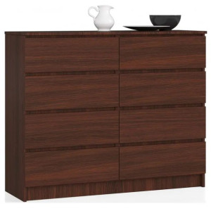Komoda Szafka Półka 120cm 8 Szuflad Wenge Duża