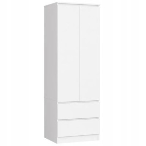 Szafa Garderoba Star 60cm 2d 2sz Biała Nowoczesna