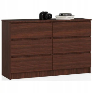 Komoda Szafka Meble 120cm 6 Szuflad Wenge Duża