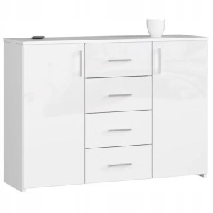 Duża Komoda Komody K45 110cm Biały Połysk Akryl