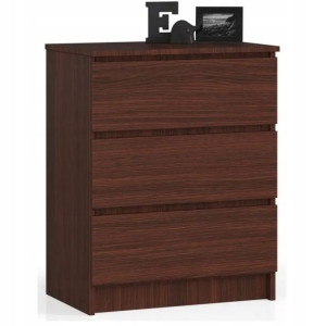 Komoda Szafka Stolik 60cm 3 Szuflady Wenge