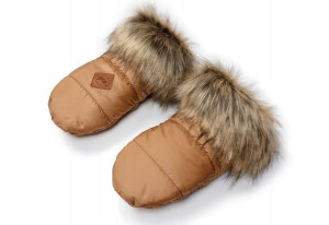 Rękawice do wózka Eskimos, z magnesami, Glik, Karmel