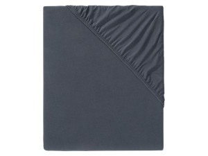 LIVARNO Prześcieradło z dżerseju z gumką, 90-100 x 200 cm CIEMNO-SZARE