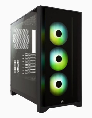 Corsair Tempered Glass Mid-tower Atx Case Icue 4000x Rgb Side Window,