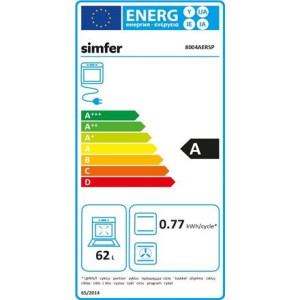 Simfer Piekarnik 8004aersp 62 L, Elektryczny,ręczny,sterowanie Mechaniczne