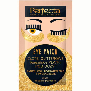 ZŁOTE Glitterowe Koreańskie Płatki pod Oczy 2szt