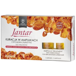 Kuracja Ampułki Bursztyn Włosy Zniszczone 5x5ml