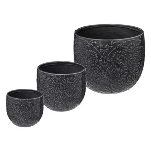 Doniczki 3 szt. ceramiczne AMARENA