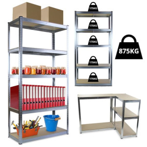 Regał Magazynowy Metalowy Stojący 180cm X 90cm X 40cm 175kg
