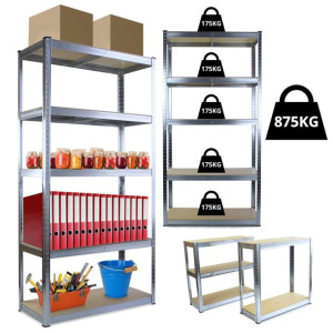 Regał Magazynowy Metalowy Stojący 180cm X 90cm X 40cm 175kg