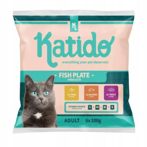 KATIDO karma dla kota tuńczyk łosoś pstrąg 6x100g