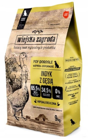 Karma Wiejska Zagroda Indyk z Gęsią 9 kg bez-zbóż