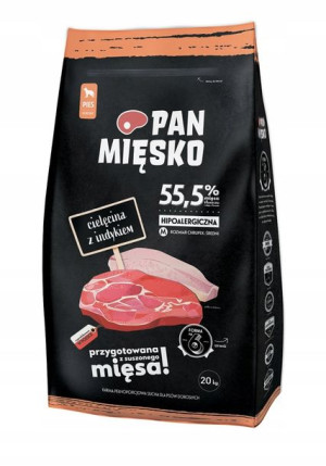 Pan Mięsko cielęcina indyk Amstaff Pit Bull 20 kg