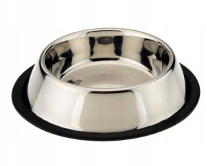 Mała Miska metalowa na gumie dla psa 250 ml Mocna