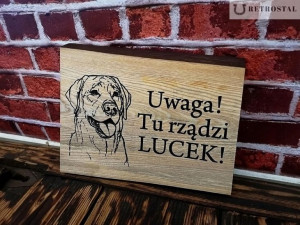 Drewniana deska z psem Labrador tabliczka