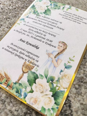 Eleganckie Zaproszenia Komunijne Z Lustrem Zk-5