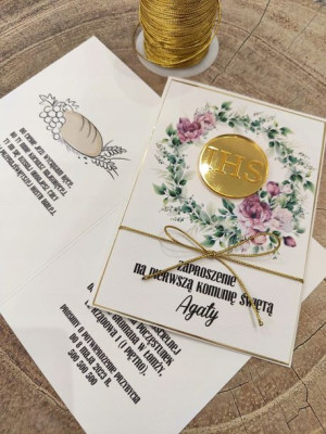 Eleganckie Zaproszenia Komunijne Zk-1