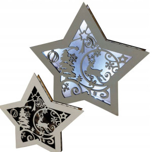 Dekoracja świąteczna gwiazda LED lampion BIAŁY