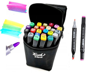 Markery Flamastry Touch Dwustronne Zestaw 24 Torba
