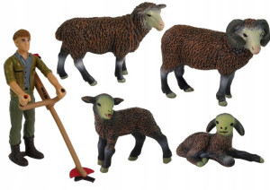 Zestaw Figurek Farma Wypas Owiec Farmer Owce Zagro