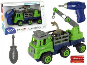 Ciężarówka Transport Dinozaury Dźwig Wkrętarka Śru